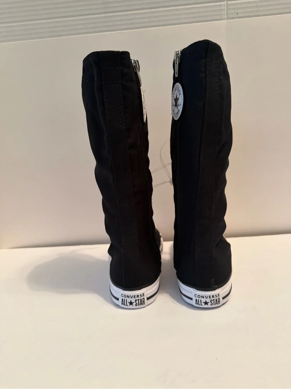 NWT Converse Chuck Taylor Black knee high Lace-Up Sneakers with White Accents